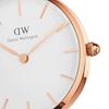 Daniel Wellington DANIEL WELLINGTON PETITE Fabric Watch (28mm, White/Rose Gold/White)