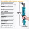18V 1/2inch Brushless Electric Ratchet Wrench Cordless Work Power Tool 168N. mScrew Removal Repair Right Angle Wrench