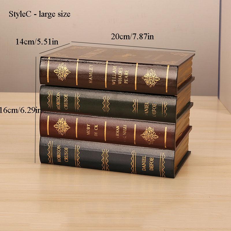 Vintage Style Antique Book Storage Box Wooden Stackable Decorative Office Storage Box Vintage Decorative Prop Book Decoration