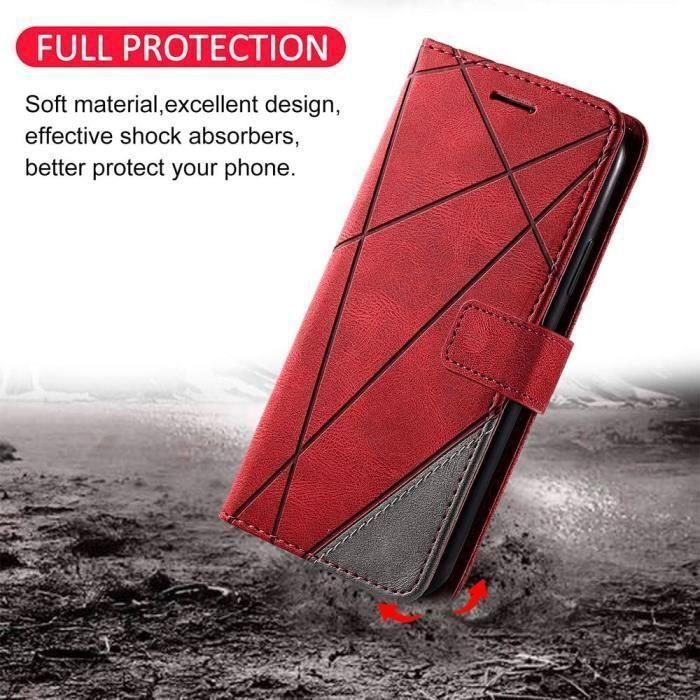Coque de protection - BOOLING - pour Samsung Galaxy A35 5G - Antichoc - Cuir Synthétique - Rouge
