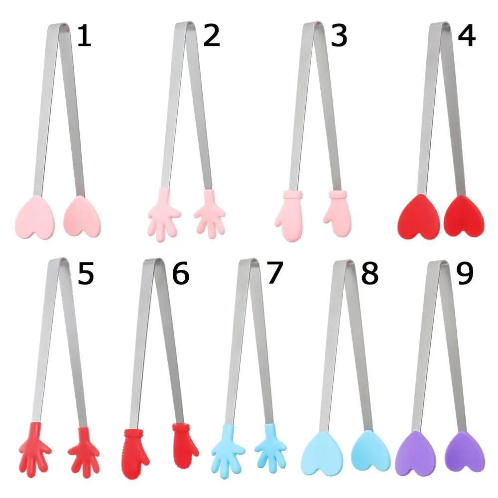 Kitchen Accessories Bread Non-slip Handles Mini Creative Snack Food Tong Silicone