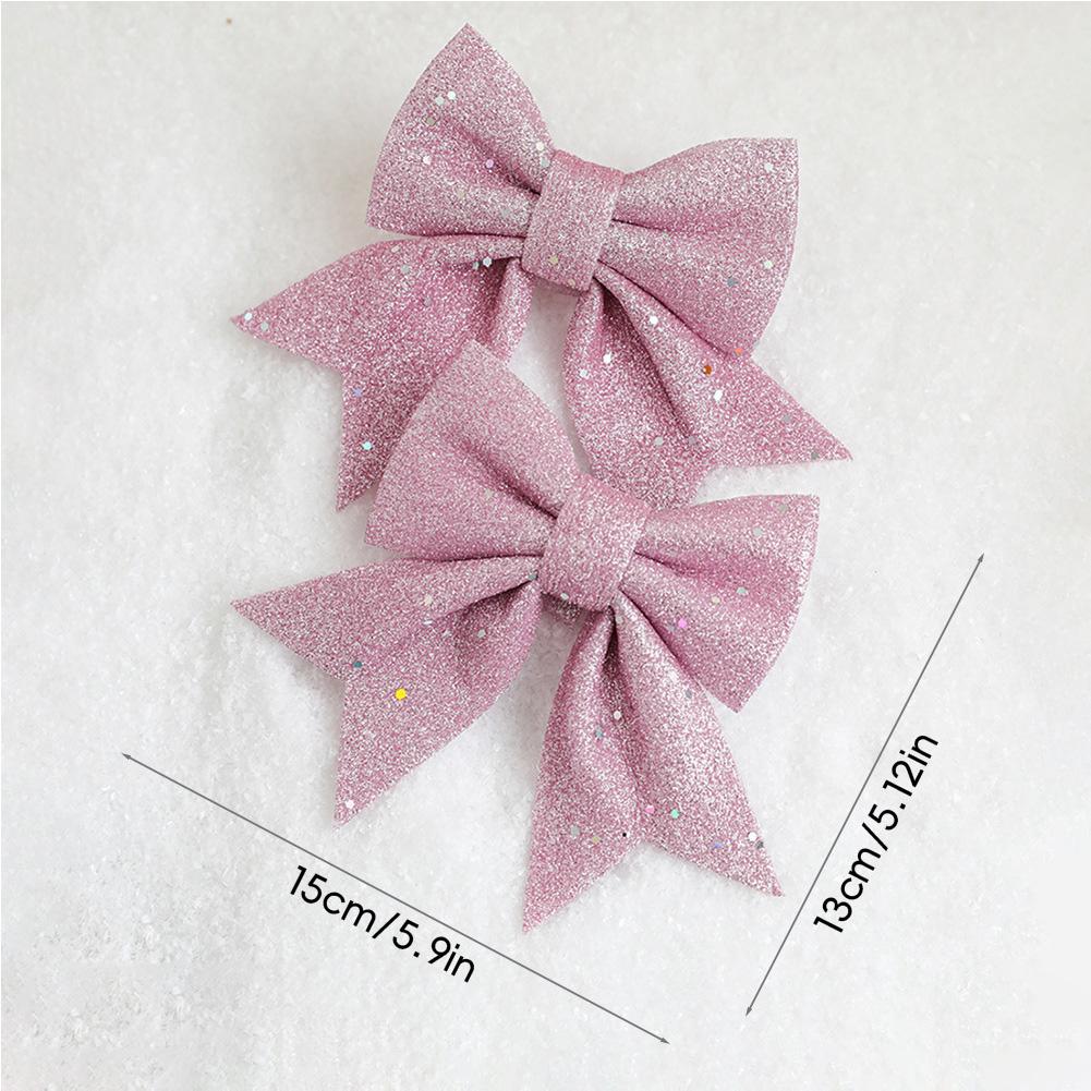 Pink Ball Star Bow Christmas Tree Pendant Creativity Plush Foam Christmas Deco Ball Luxury Sparkly Xmas Home Hanging Decoration
