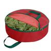 Christmas Wreath Storage Bag Red 600D Oxford Polyester with Handles for Organizing Wreaths and Seasonal Decorations