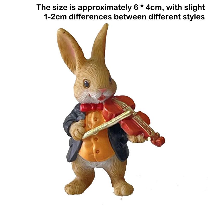 1PCS The Bunny Standing Rabbit Outdoor Garden Statue Turtle Hedgehog Statue Full Color Finish Small Animals Decorations