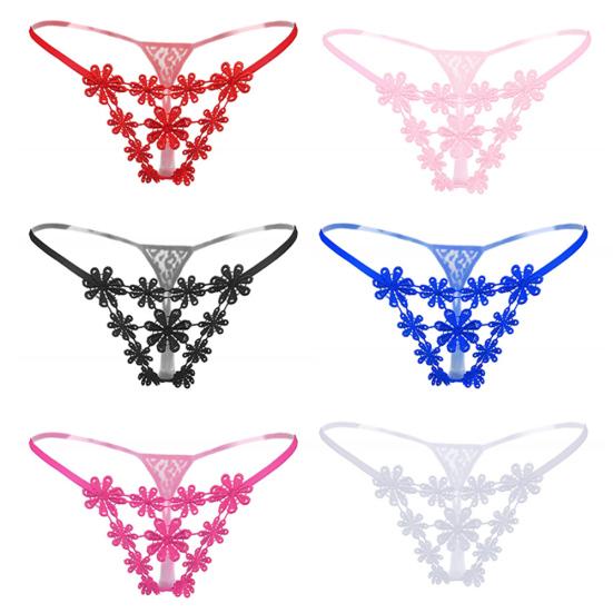 Sexy See Through Women Flower Hollow Low Rise Briefs Underwear T-back Gift