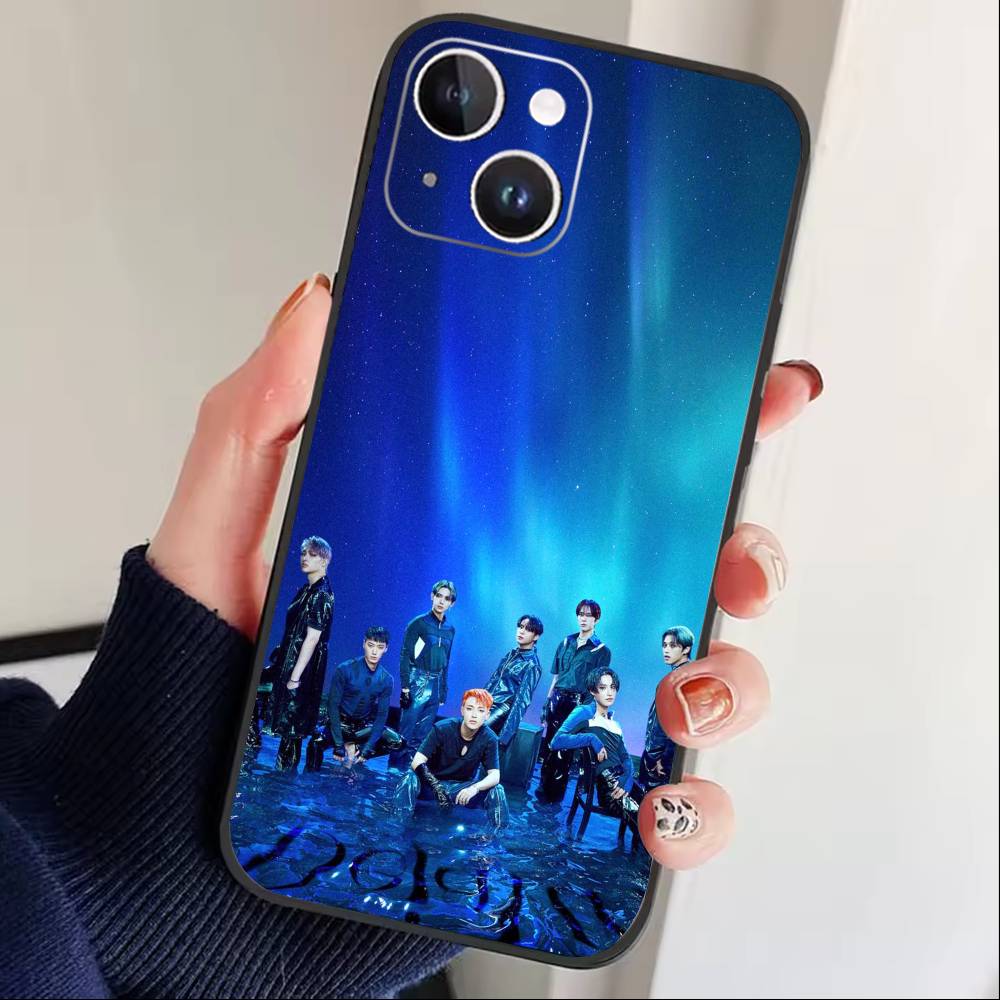 Hot J-ATEEZ Kpop Phone Case For iPhone 17 16 15 14 13 12 Max Plus Silicone Black Cover