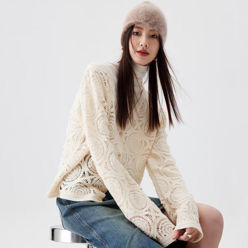 

Женский кашемировый кардиган PALUOPO с круглым вырезом и вышивкой L (165/105)