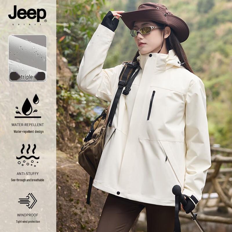 JEEP SPIRIT Unisex 3-in-1 Windproof Waterproof Outdoor Jacket