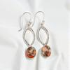 Natural Orange Copper Turquoise Gemstone 925 Sterling Silver Jewelry Earrings 2" EE-87-38