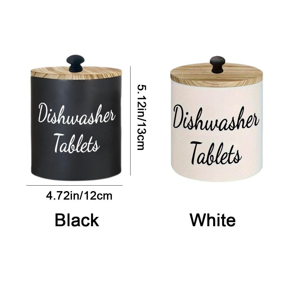 Wide Opening Dishwasher Pod Container Wood Laundry Pods Container Kitchen