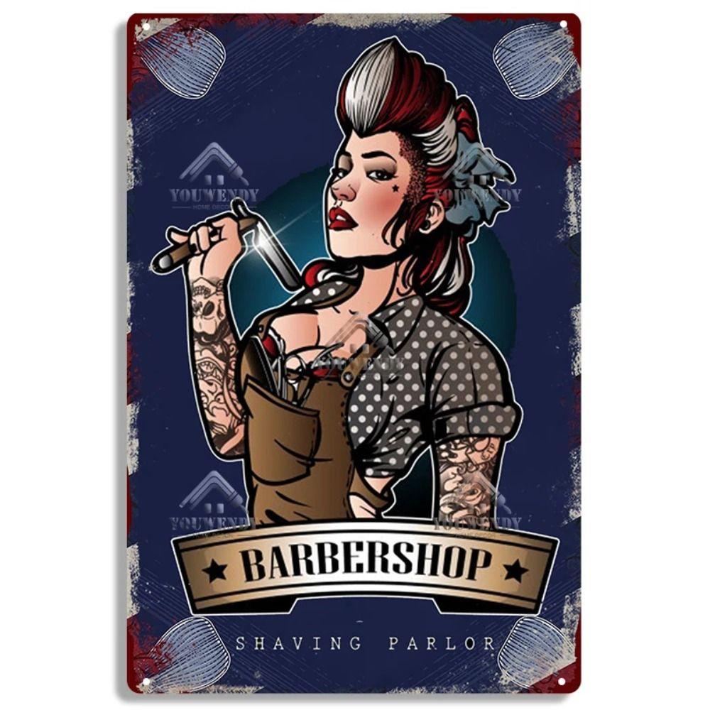 

алюминиевая табличка Настоящий парикмахер, картина на стене парикмахерской, металл, 20х30 см