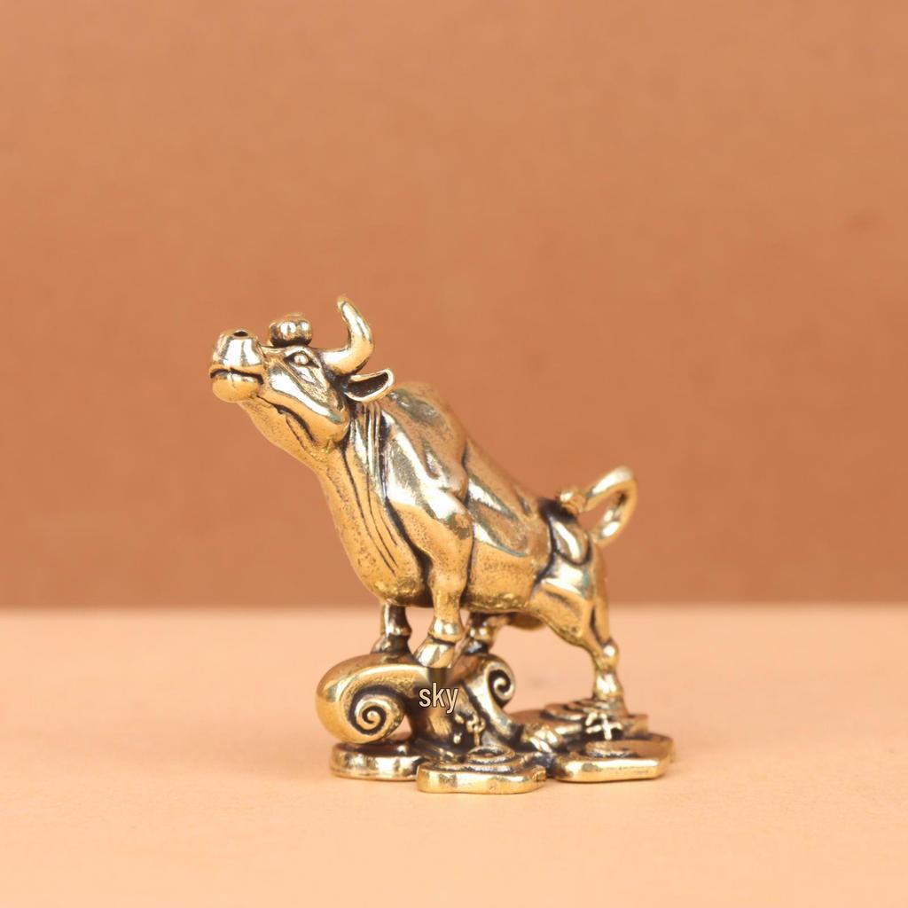 Brass Bull Zodiac Skyward Ornament Craft Tea Pet
