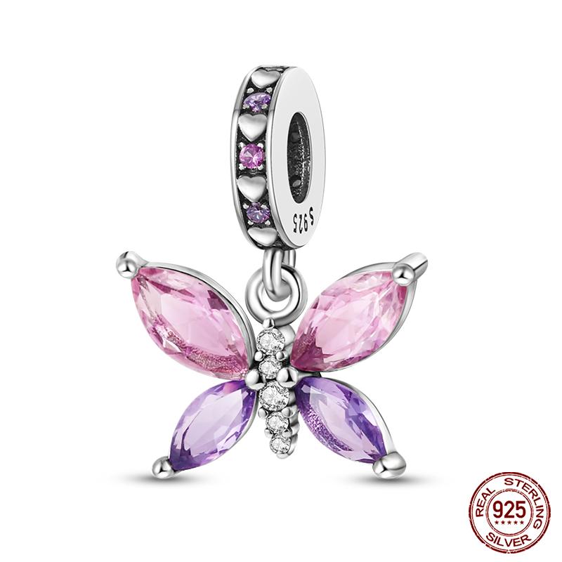 100% Copper Exquisite Cubic Zircon Butterfly Bee Ladybug Charms Bead Fit Qikaola Original Bracelet Fine Diy Jewelry