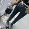 Autumn Winter High Waist Popular Ladies Trousers Simple Daily Thicken Warm Streetwear Stretch Straight pants Vintage Jeans Women