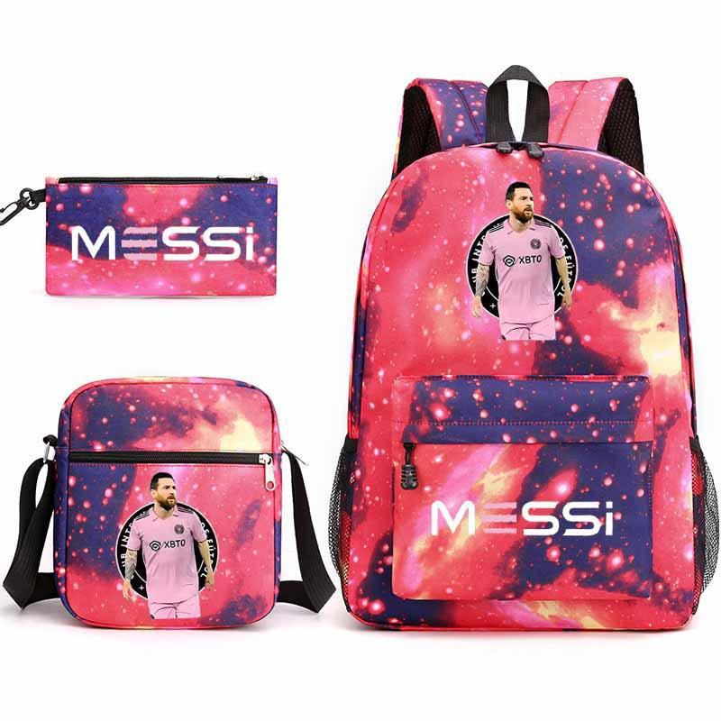 Lionel Messi · Peripheral Printed School Bag Three-Piece Pencil Case Shoulder Bag Backpack