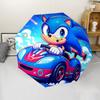 Sonic the Hedgehog Print Automatic Umbrella, 8 Rib Iron Frame, Plastic Handle, Suitable for Outdoor Travel &Daily , Ideal Gift