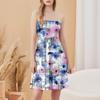 Fashionable Women's Casual Tube Top Floral Print Sleeveless Dress