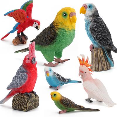 Simulation Bird Action Figures Parrot Macaws Budgerigar Lifelike Animals Model Kids Cognition Toys For Gifts