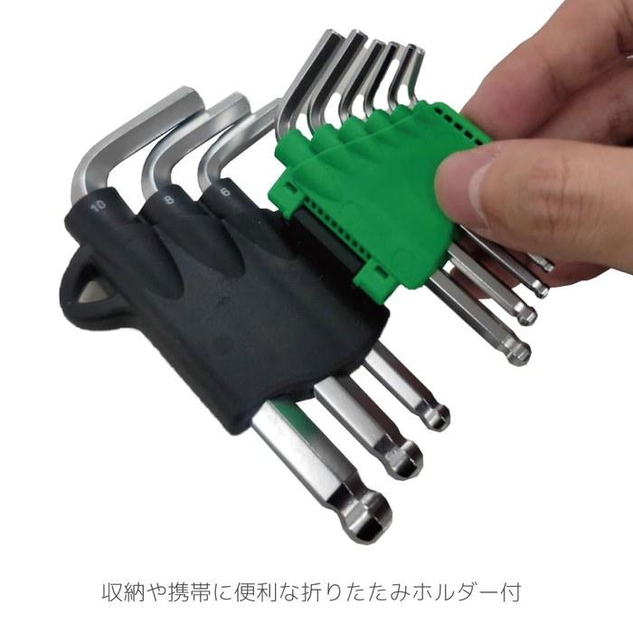 ENGINEER Ball Point Wrench Set Long Type 9-Piece Silver