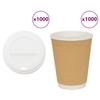 Paper Cups With Lids, 1000 Pcs, 16Oz, 400Ml