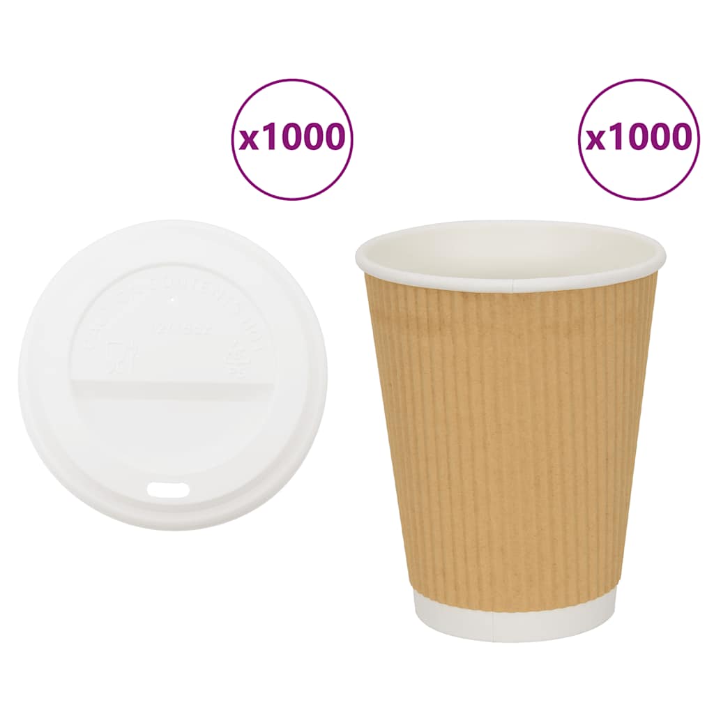 Papierowe Kubki Z Pokrywkami, 1000 Szt., 16Oz, 400Ml