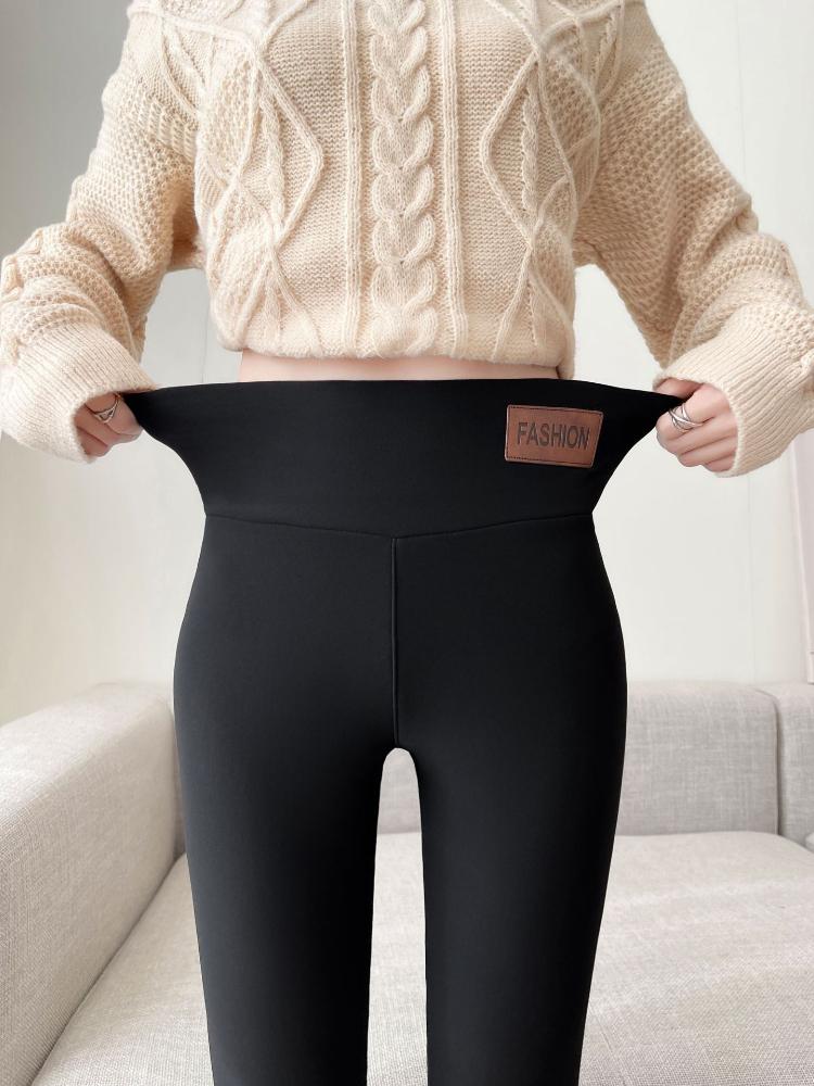 Große Herbst- und Winterverdickte Lammfell-Enghosen, Fleece-Enghosen, Thermohosen und elastische Leggings