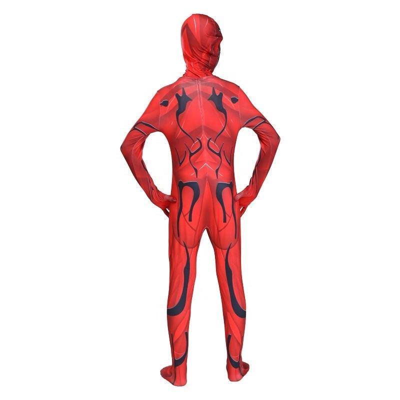 Kids Venom Costume Set with Mask, Premium Lycra 3D, Red 120cm, Ages 4-5