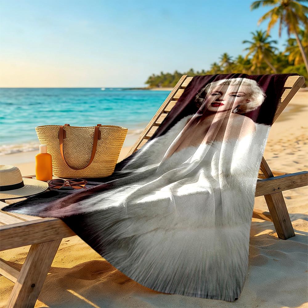 Marilyn Monroe Iconic Pose Beach Towel Super Soft & Absorbent Comfortable Lightweight