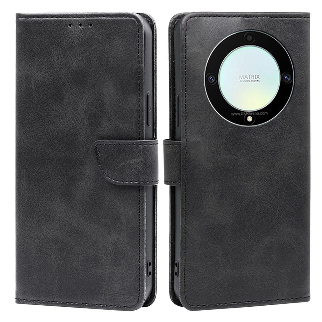 Cell Phone Case for Honor X9a 5G/X40 5G/Magic5 Lite 5G PU Leather Calf Texture Stand Wallet Phone Cover