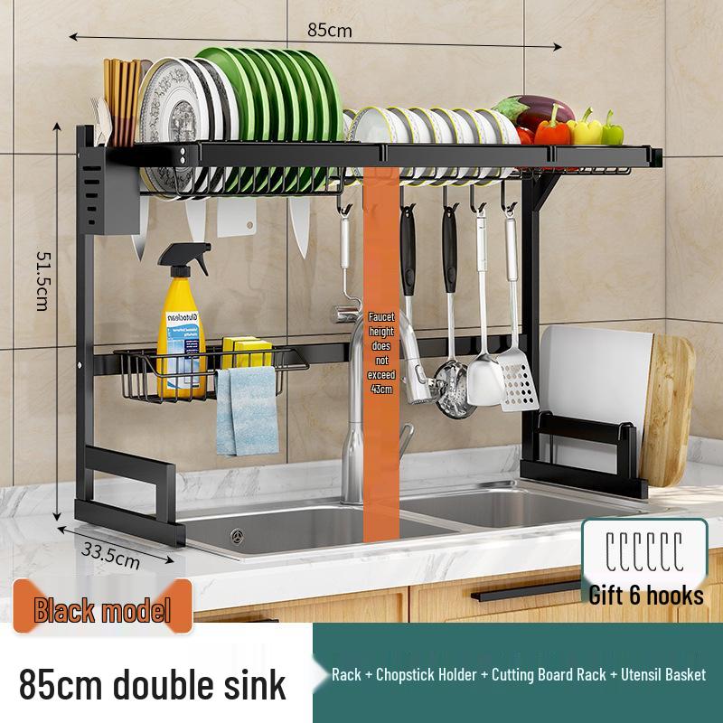 Multifunctional Kitchen Sink Organizer: Drying Rack for Dishes, Utensils, and Knife Holder