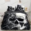 Set Biancheria da Letto Teschio Nero Set Copripiumino Cartone Animato Matrimoniale Queen King Singolo Matrimoniale Copripiumino Set Bambini Bambine Biancheria da Letto Bianca029