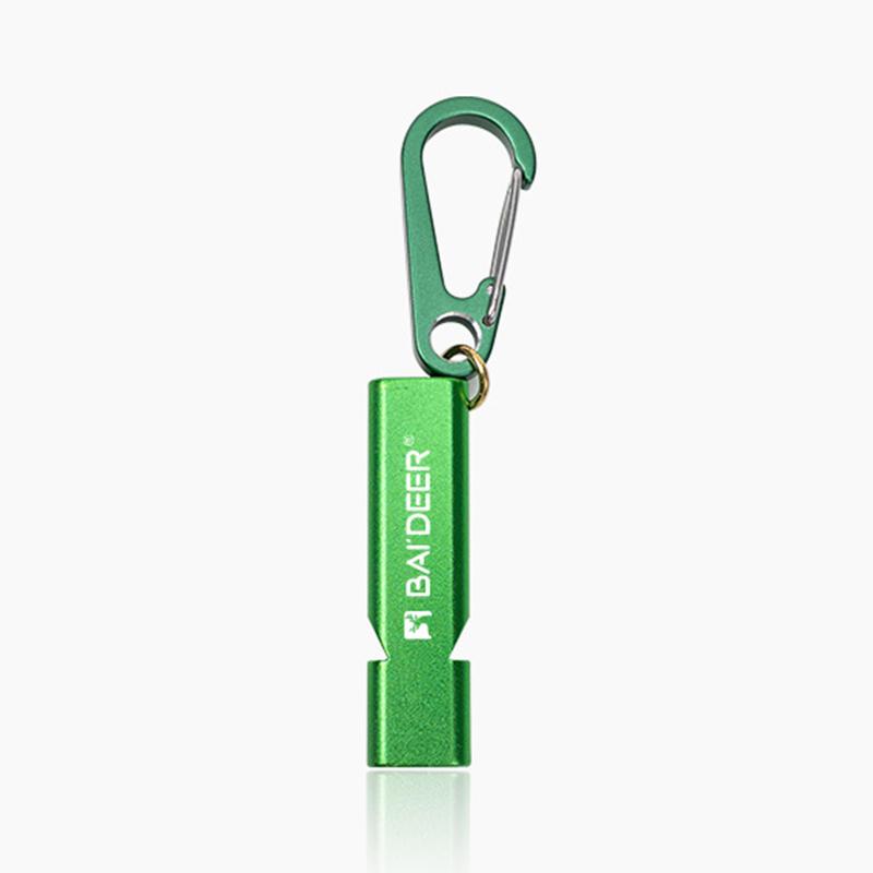 Aluminum Alloy High Decibel Whistle Keychain Double Pipe With Rope Camping Hiking Whistle 5 Colors Outdoors Portable Tools