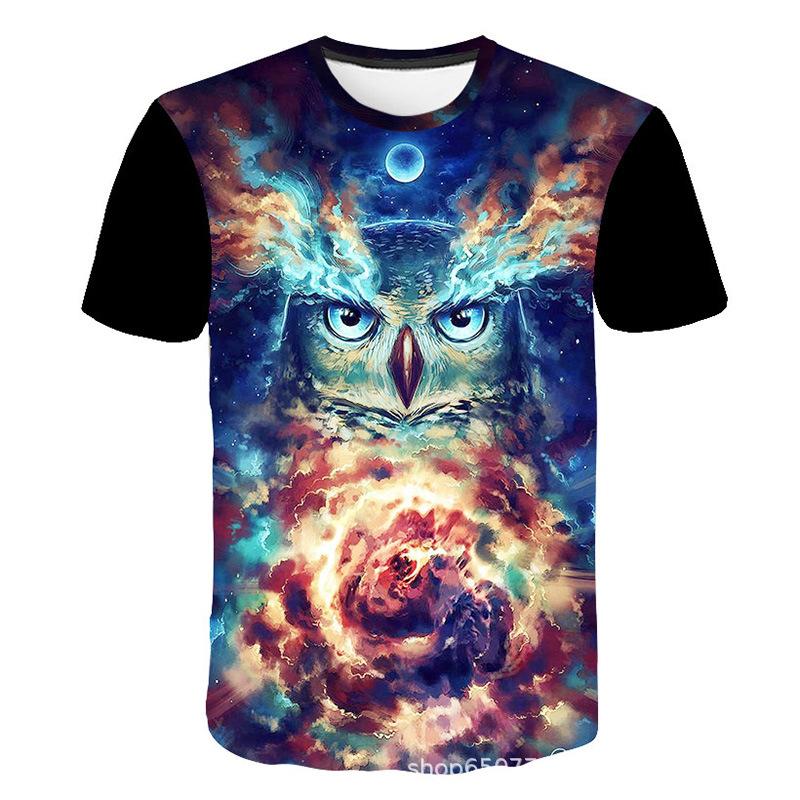 Summer Round Neck 3D Animal Print Top Fashionable Casual Short Sleeved Men's T-shirts