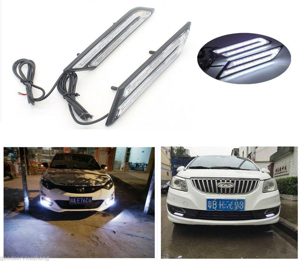 2 Pcs 12V Blade Shape HID White LED Vehicle Daytime Running Light Fog Lamp DRL