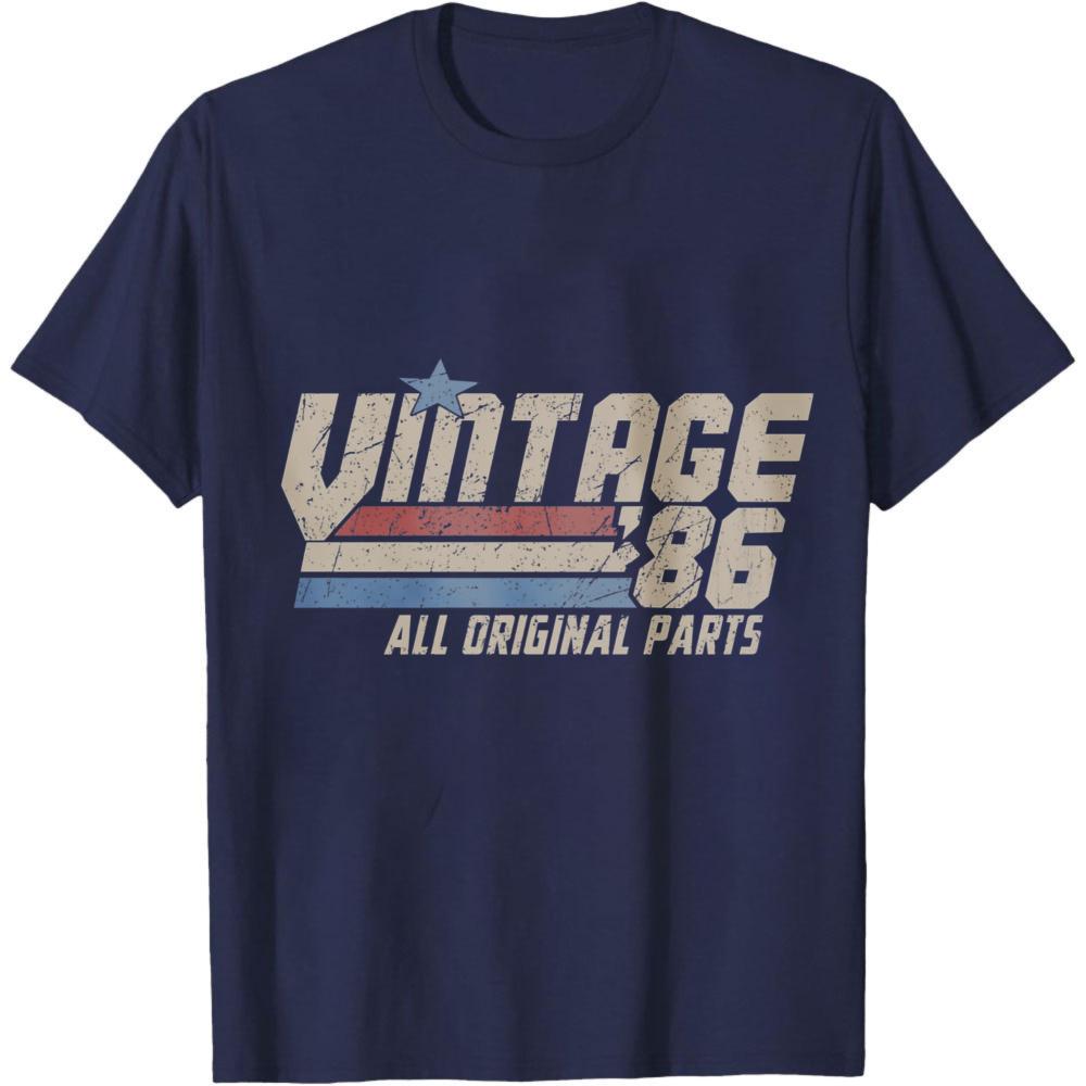 Vintage 86 All Original Parts Summer Men TShirt Retro American Style Casual Wear For Birthday Gift For Him