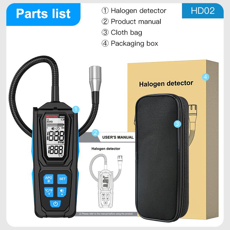 Professioneller Hochempfindlicher Freon-Leckdetektor Halogen-Leckdetektor R22 R32 R134a Gas Kältemittelgas HVAC Klimaanlagen Tester Digitalanzeige