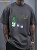 Novelty Soju Glass Hangul Print Unisexs Soft Cotton Loose Fit Crew Neck T Shirt Holiday Bar Daily Casual Outfit Tops For Teen Guys