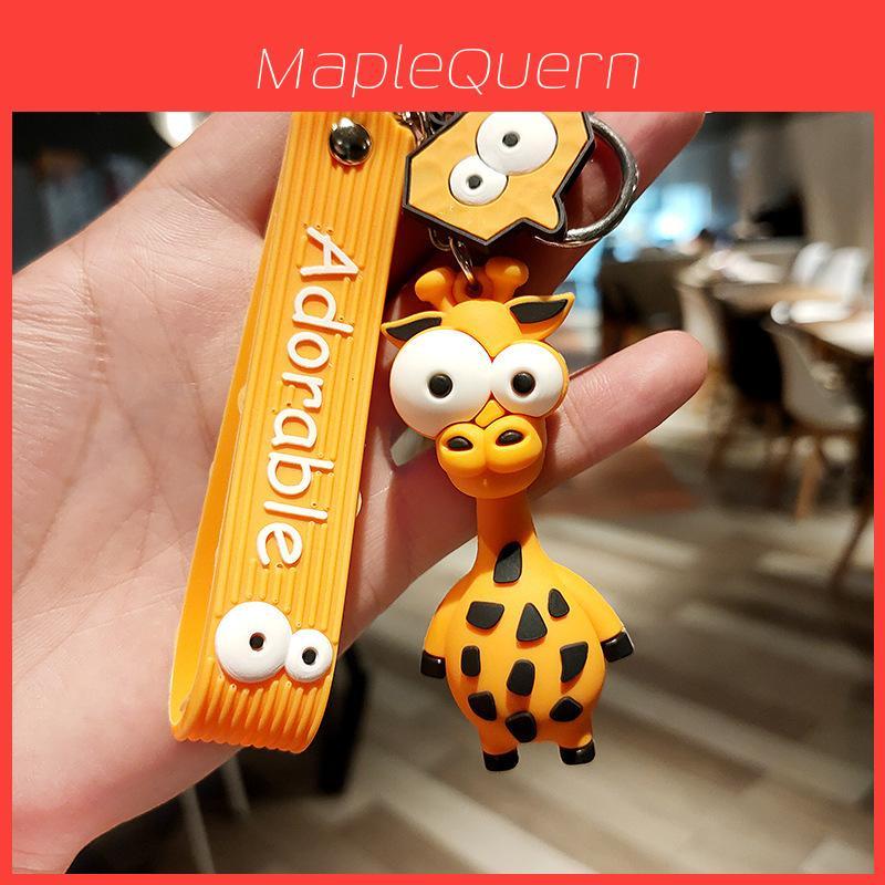 Portachiavi Trendy Giraffa Occhi Grossi Cartoon Regalo Portachiavi Adorabile Carino Accessorio