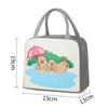 Cartoon Capybara Lunch Bag Insulated Food Container Portable Thermal Box Bag for School Eco-Friendly Meal Tote for Kids