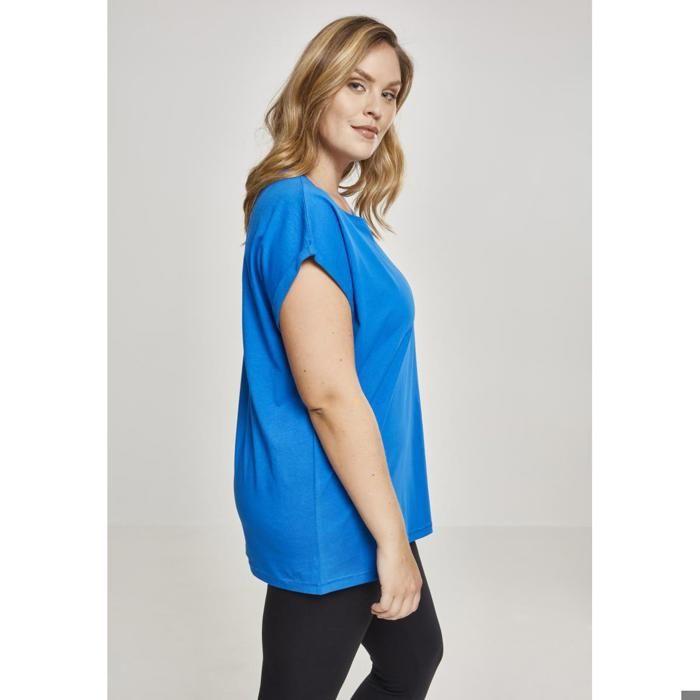 T-shirt femme grandes tailles - Urban Classic - Bleu fluo - Manches longues - 100% coton - Coupe large
