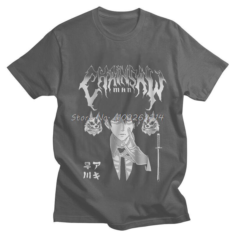 Harajuku T Shirt Men Short Sleeve Pure Cotton Tshirt Leisure Anime Manga Aki Hayakawa Tee Tops Streetwear Tshirts