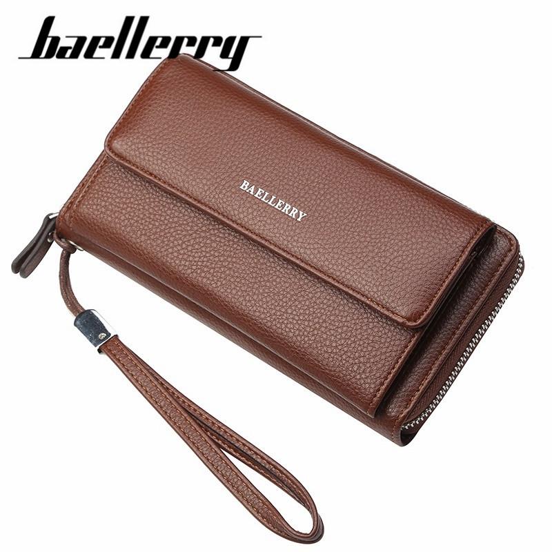 

Baellerry мужские деловые сумки модные кожаные портмоне кошельки держатель для карт кошелек 21cm*11cm*5cm коричневый