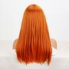MERISIHAIR Orange Synthetic Long Straight Wig with Bangs for Women Cosplay Party Heat Resistant Hair Natural Long Wavy Wig