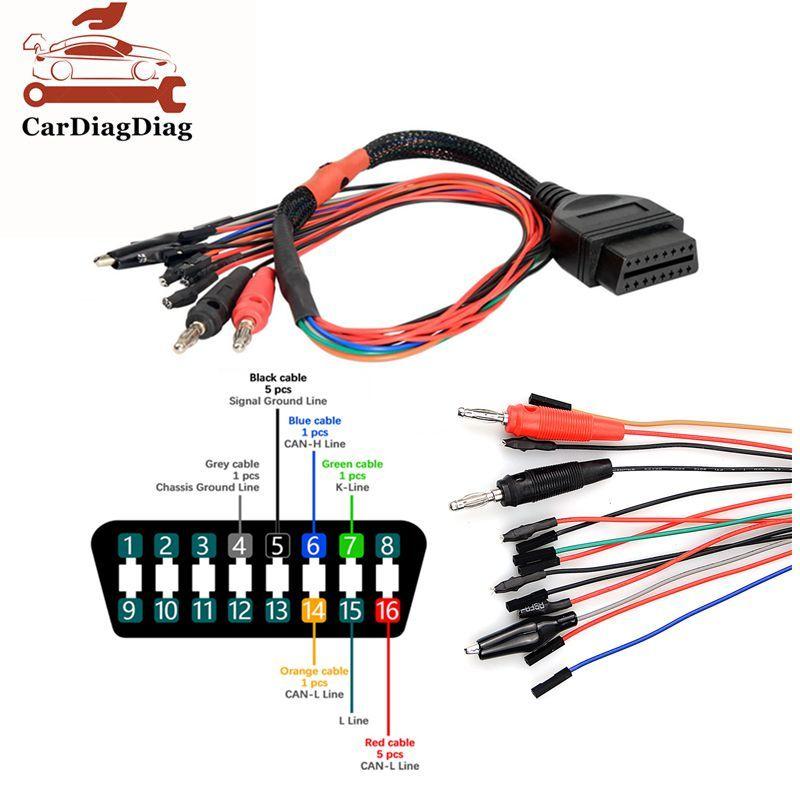 Durable OBD2 Diagnostic Adapter MPPS V18 OBD Breakout Tricore Cable MPPS V21 ECU Bench Pinout Cable 12V Switch