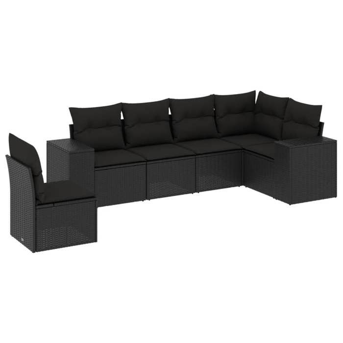 VidaXL Garden Lounge Set with Cushions 6 Pcs, Patio Sofas, Patio Furniture Set, Outdoor Furniture, Black 3222624