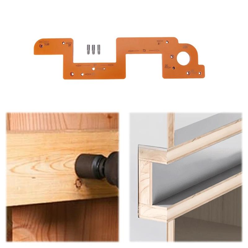 AT19-Arc Grooving Auxiliary Tool Handle-Free Slotting Mold Woodworking Round Corner Radius Template For Wardrobe Handle