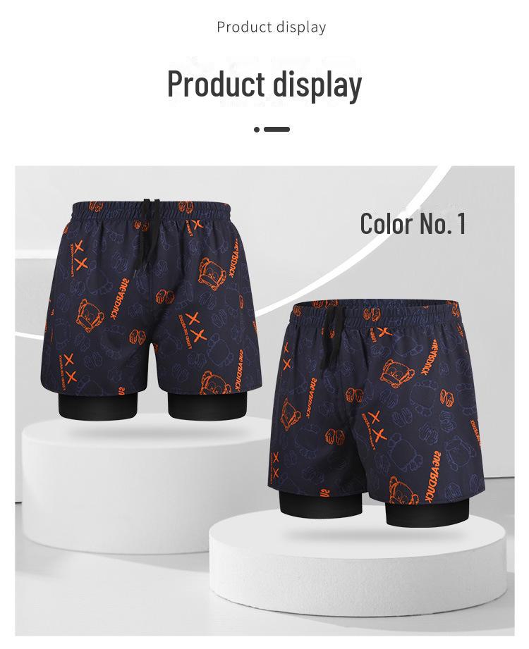 Pánské rychleschnoucí dvouvrstvé plavky proti rozpakům – velké profesionální boxerské plavky do horkých pramenů