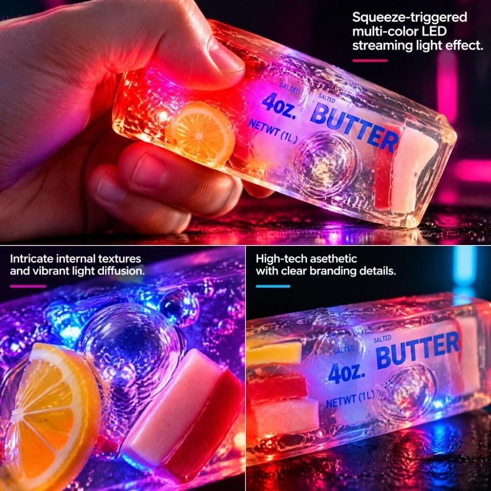 Lights Up Butter Stick Squishy Toy Slow Rebound Fidget Toy Butter Stick Squeeze Toy  Office
