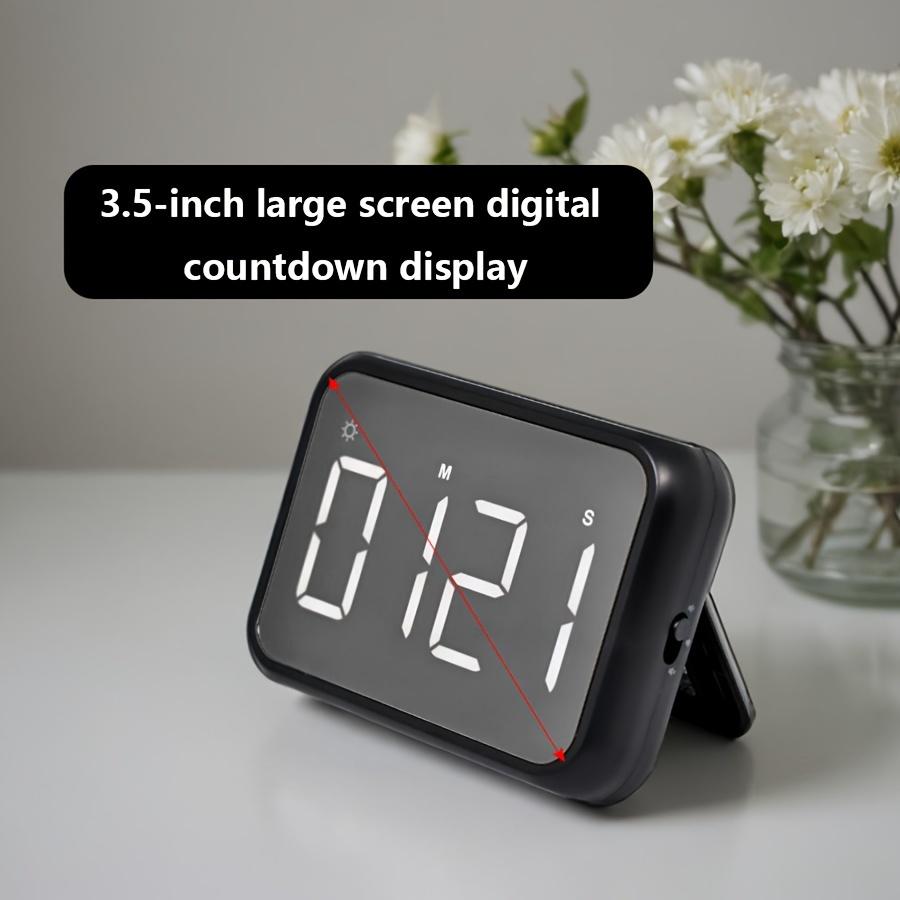 1pc Digital Kitchen Timer, LED Electronic Countdown with Adjustable, Plastic, Battery Operated 3 AAA Not Included, Clear Display for Cooking Learning