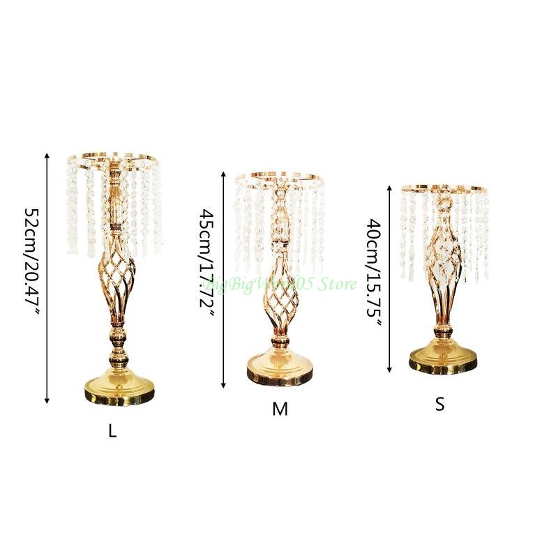 24TE Crystal Tassel Beads Holder Flower Vase Holder Ornament Home Decor for Wedding Table Centerpieces Birthday Party